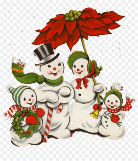 Image Du Blog Mamietitine - Vintage Snowman Christmas Clipart - Free Transparent PNG Clipart ...