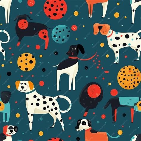 Premium AI Image | A pattern of dogs with black spots and black spots