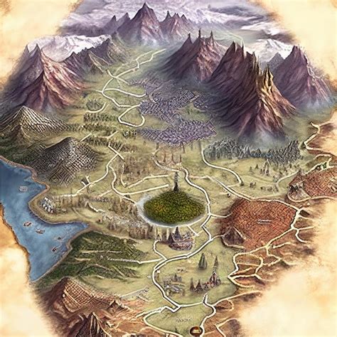 Premium Photo | Detailed Fantasy Map Kingdoms of Lord of the Rings