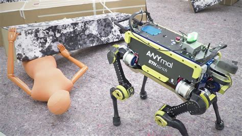 Un pequeña demostración de robots realizando tareas de rescate y salvamento