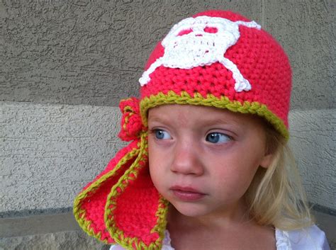 CROCHET PATTERN Hat, Pink Pirate Hat, Bandana and Flower PDF Pattern All Sizes - Etsy