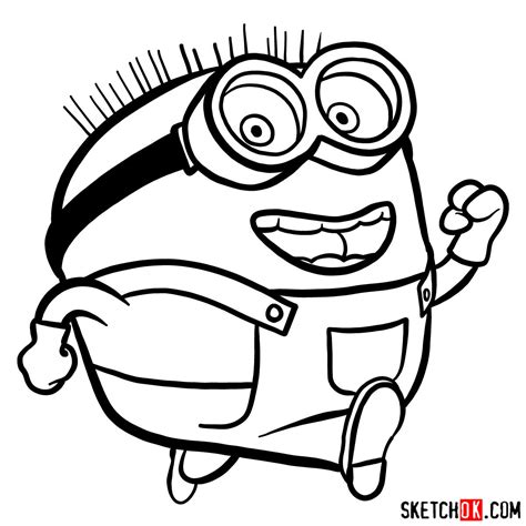 How to Draw Running Minion Jerry Step-by-Step | SketchOk