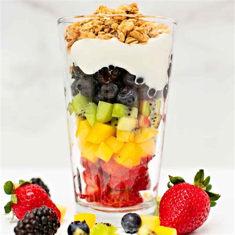 Rainbow Fruit Yogurt Parfait - Healthy Fruit Snack for Kids