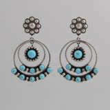 Turquoise and Sterling Button Earrings - The Crosby Collection Store
