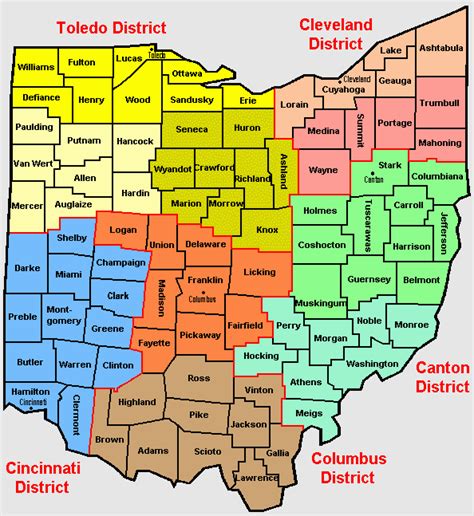 Southeastern Ohio Map With Counties