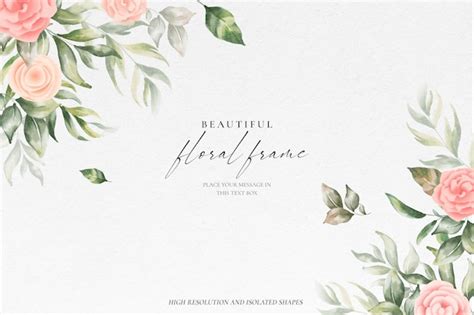 Free PSD | Beautiful floral frame background with soft nature