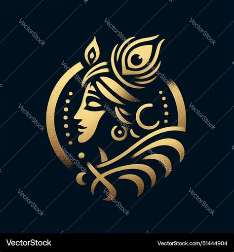 Lord krishna logo Royalty Free Vector Image - VectorStock