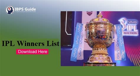 IPL Winners List From 2008 to 2021: PDF Download