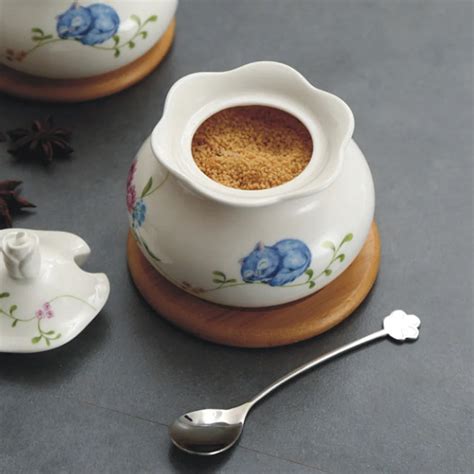 Sugar Bowl, Ceramic Sugar Bowl with Lid and Stainless Steel Spoon for ...