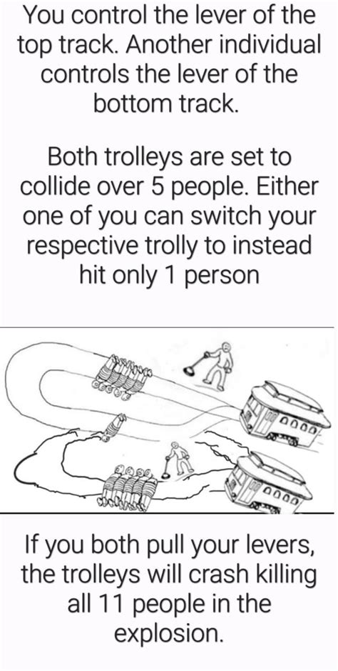 The trolley game problem theory : r/trolleyproblem