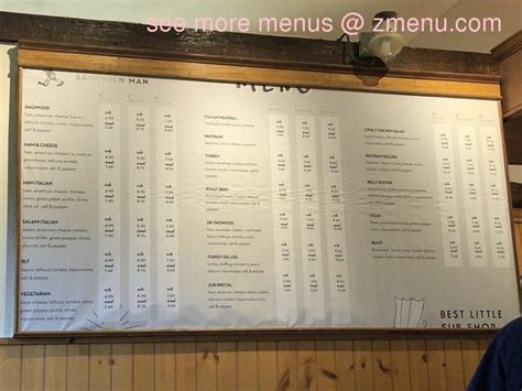 Online Menu of Sandwich Man Restaurant, Calais, Maine, 04619 - Zmenu