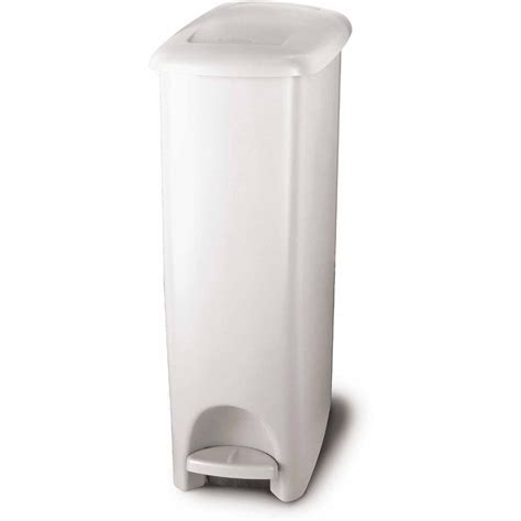 Rubbermaid Step-On Slim Fit Trash Can, 11.25 Gal, White - Walmart.com ...