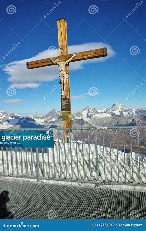 Crucifixion on Matterhorn Glacier Paradise Near Matterhorn Peak, Alps ...