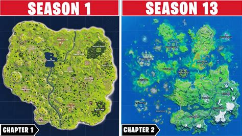 Evolution of Fortnite Map! (Season 1 - Season 13) - YouTube