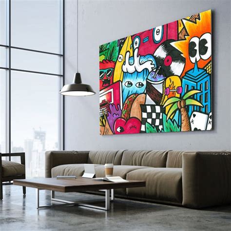 Extra Large Wall Art Street Art Canvas Art Print Living Room - Etsy ...