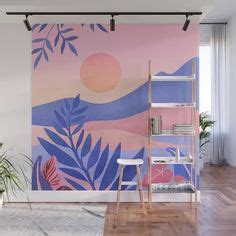 Hawaiian Sunset / Tropical Landscape Wall Mural by kristiangallagher | Society6 Wall Murals ...
