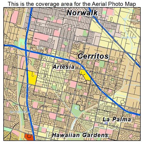 Aerial Photography Map of Cerritos, CA California