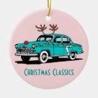 Red Nosed Reindeer Classic Car Christmas Ornament | Zazzle