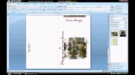 Microsoft Word Card Template Ms Word Tutorial Part 2 Greeting Card ...