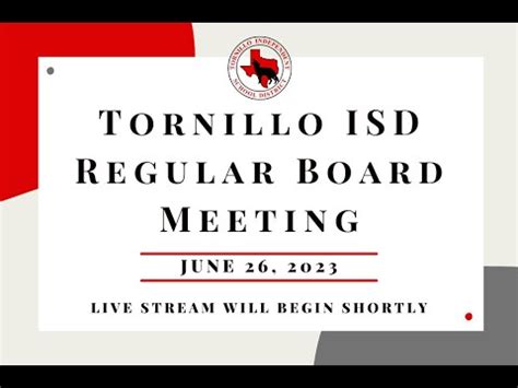 Tornillo ISD Board Meeting 06-26-2023 - YouTube