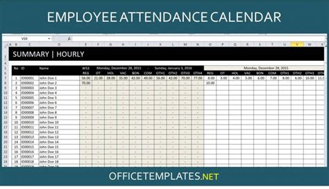 Employee Attendance Tracker Spreadsheet » OFFICETEMPLATES.NET