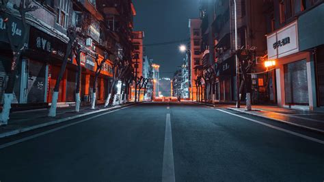 🔥 Download Wallpaper Road City Buildings Street Night by @jenniferbeltran | 4k City Backgrounds ...