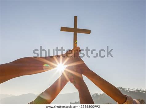 Silhouette Family Hands Praying Holding Christian Stock Photo ...