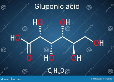 Gluconic Acid. PHA Polyhydroxy Acid. Structural Chemical Formula And ...