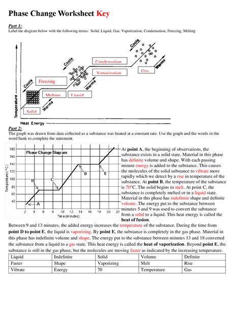 Phase Change Worksheet Answers - Zipworksheet.com