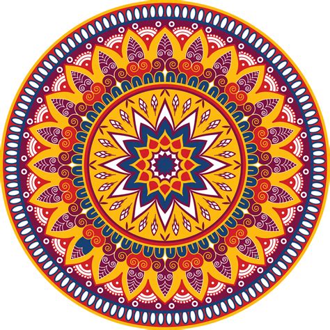 Colorful Mandala Illustration on doodle style. Vector hand drawn doodle mandala with hearts ...