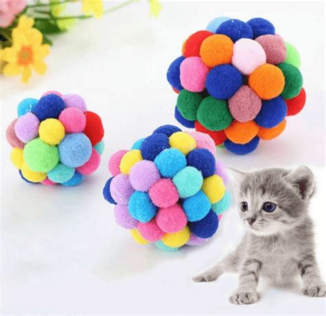 Cat toy colorful handmade bell ball | Homemade cat toys, Pet cat toys ...