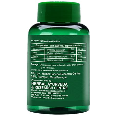 Buy Herbal Canada Ashwagandha Capsule - Ayurvedic Medicine, Immunity ...