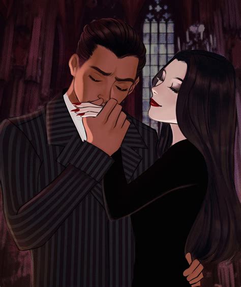 Morticia and Gomez by gittanart : r/AddamsFamily