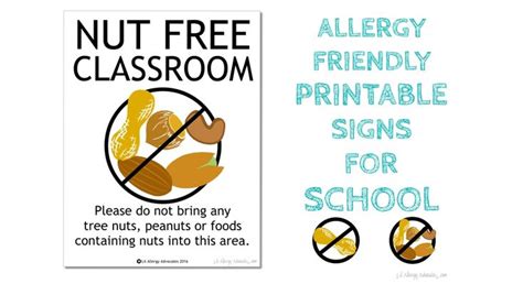 Free Nut Free Classroom Signs - Lil Allergy Advocates | Peanut free ...