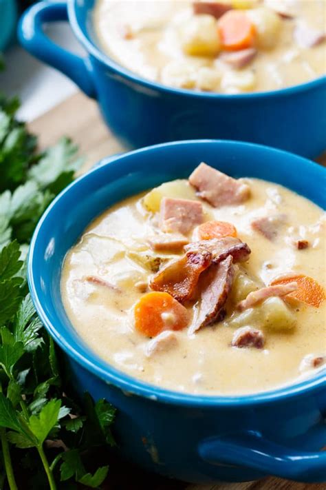 Cheesy Ham and Potato Chowder - Spicy Southern Kitchen