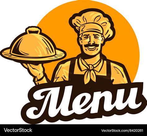 Restaurant cafe logo menu dish food Royalty Free Vector