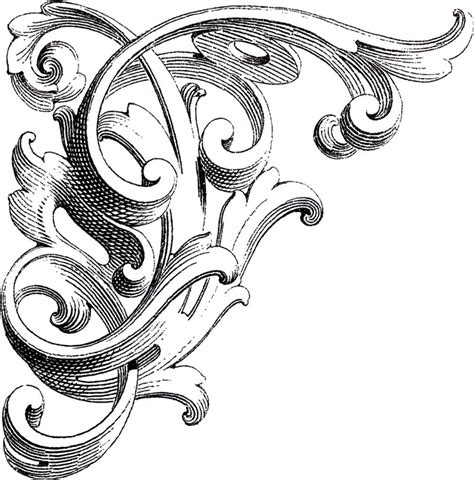 14 Free Corner Designs! | Ornament drawing, Graphics fairy, Vintage graphics