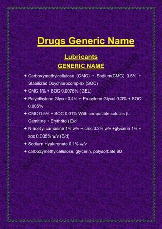 Drugs generic name | PDF | Free Download