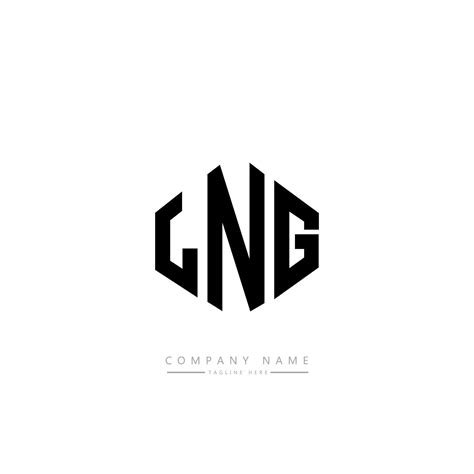 LNG letter logo design with polygon shape. LNG polygon and cube shape ...