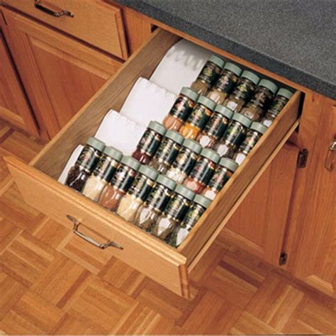 LYNK Professional® Spice Rack Drawer Organizer Heavy Gauge Steel Tier Spice Rack For Kitchen ...