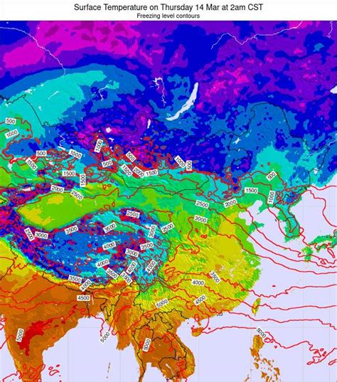 China Surface Temperature on Thursday 29 Jul at 8am CST