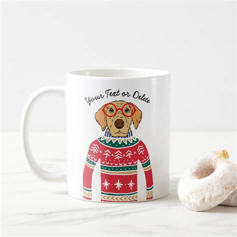 Funny Dog Lover Dog Wearing Ugly Christmas Sweater Coffee Mug | Zazzle