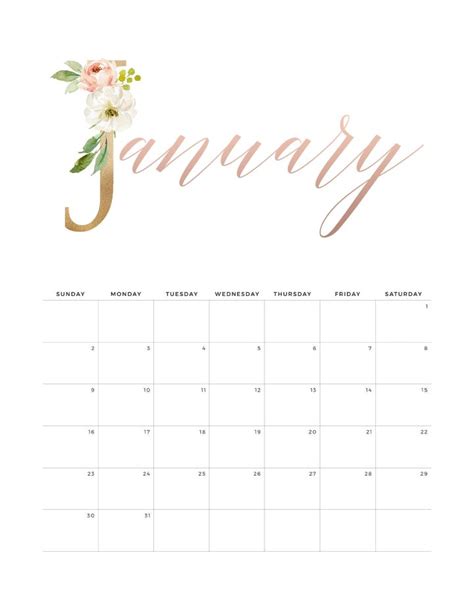 Cute Printable Calendar 2022