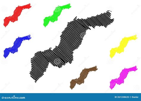 Levant Island French Republic, France Map Vector Illustration, Scribble ...