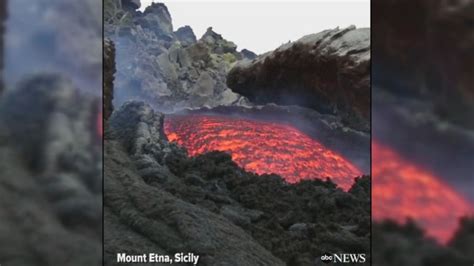 Lava flows from Mount Etna in Italy Video - ABC News