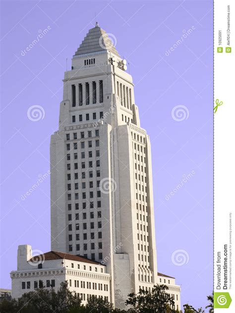 Los Angeles City Hall Building Stock Image - Image of hall, political ...