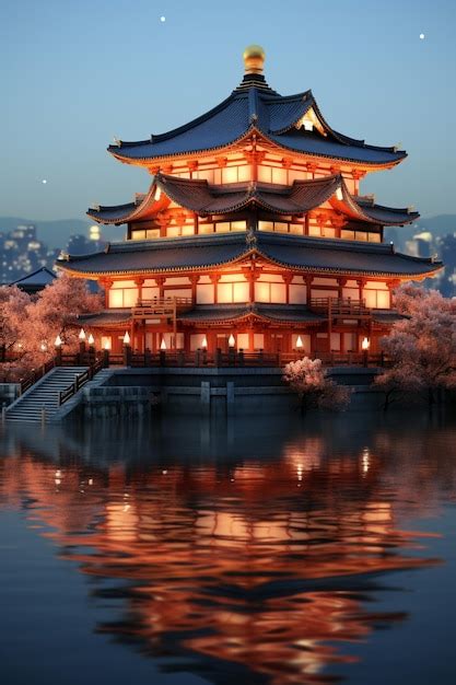 Premium AI Image | japanese architecture HD 8K wallpaper Stock Photographic Image