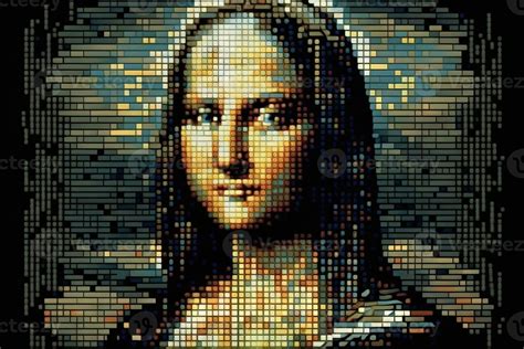 mona lisa pixel painting illustration 23959088 Stock Photo at Vecteezy