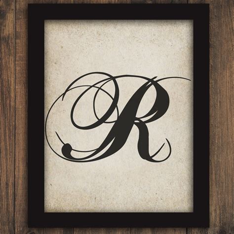 MONOGRAM Fancy Calligraphy Letter or Initial R Text Typography | Etsy