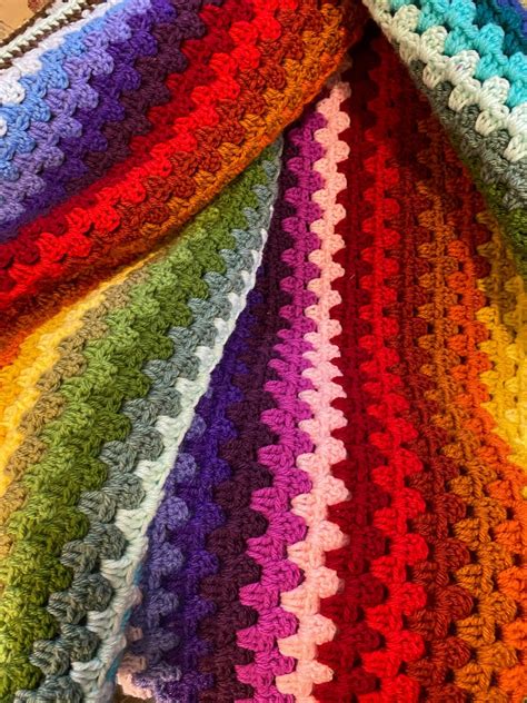 An Easy Granny Stripe Crochet Afghan Pattern the Gradient - Etsy